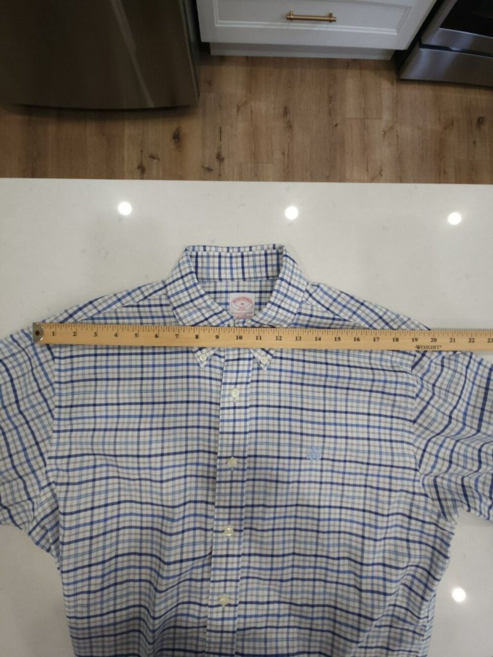 Brooks Brothers Oxford OCBD Button Down Shirt Mens M Blue Gingham Vintage - Picture 6 of 14